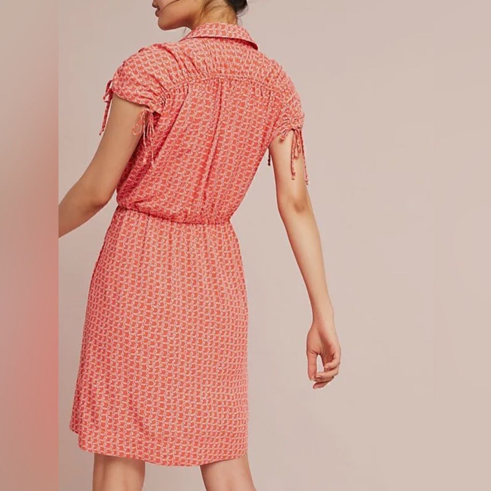 Anthropologie Coral Printed Midi Dress - Picture 2 of 14